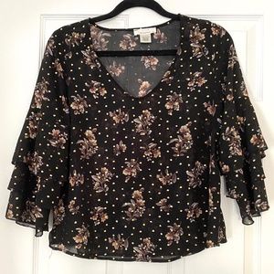 Sheer floral blouse